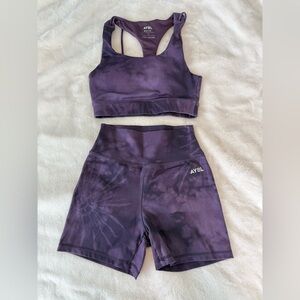 AYBL Dark Purple Tie-Dye Activewear Set